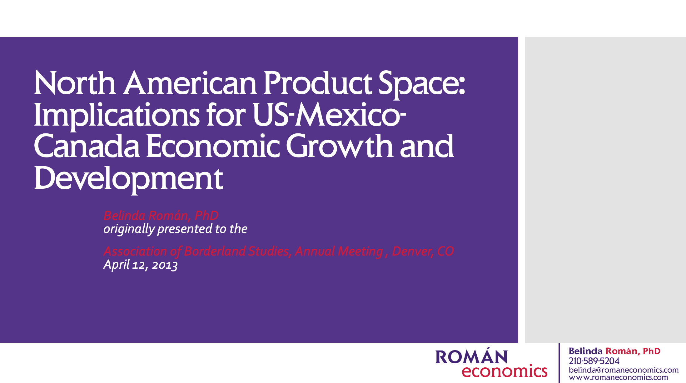 North American Product Space: